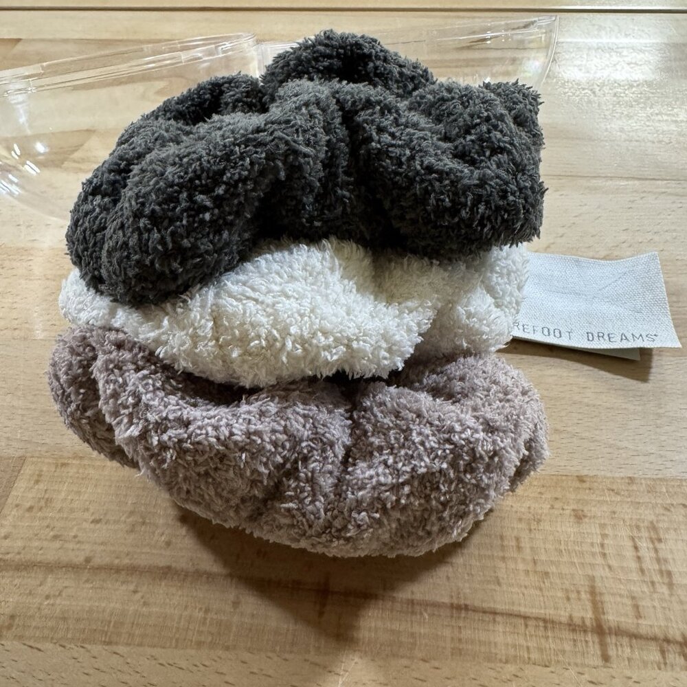 Barefoot Dreams Cozy Chic Scrunchies Pack of 3 Plush Hair Accessories Gift Set